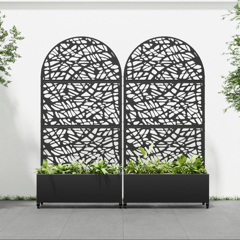 71" X 35" Black Galvanized Metal Rectangular Planter Box HomeRoots