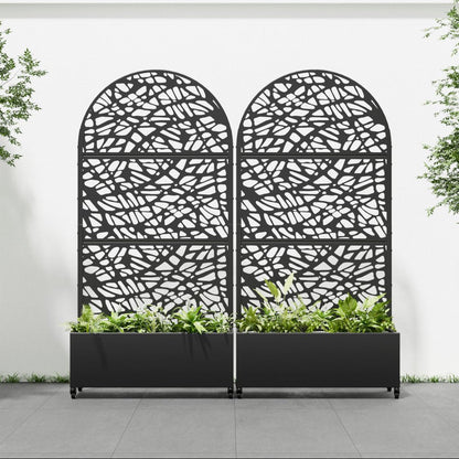 71" X 35" Black Galvanized Metal Rectangular Planter Box HomeRoots
