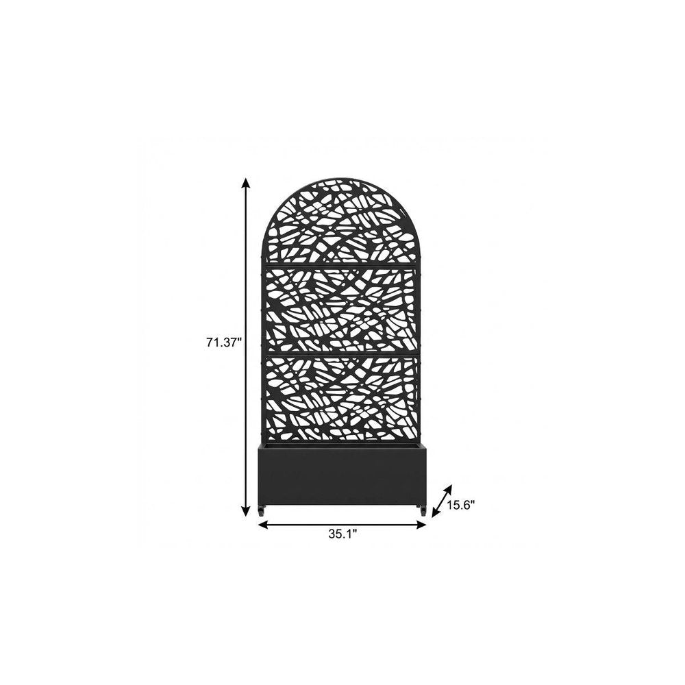 71" X 35" Black Galvanized Metal Rectangular Planter Box — view 4