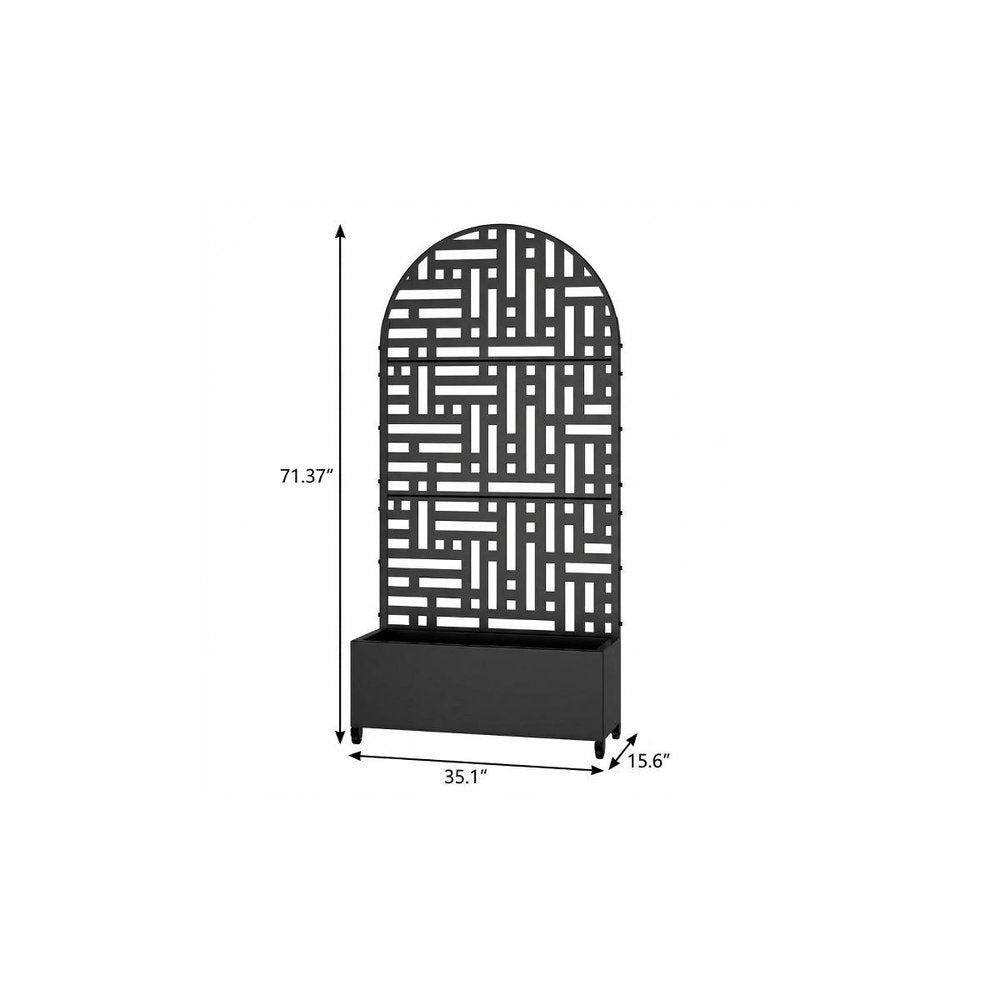 71" X 35" Black Galvanized Metal Rectangular Planter Box — view 6