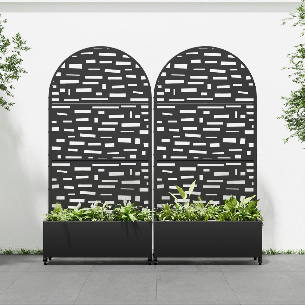71" X 35" Black Galvanized Metal Rectangular Planter Box — view 4