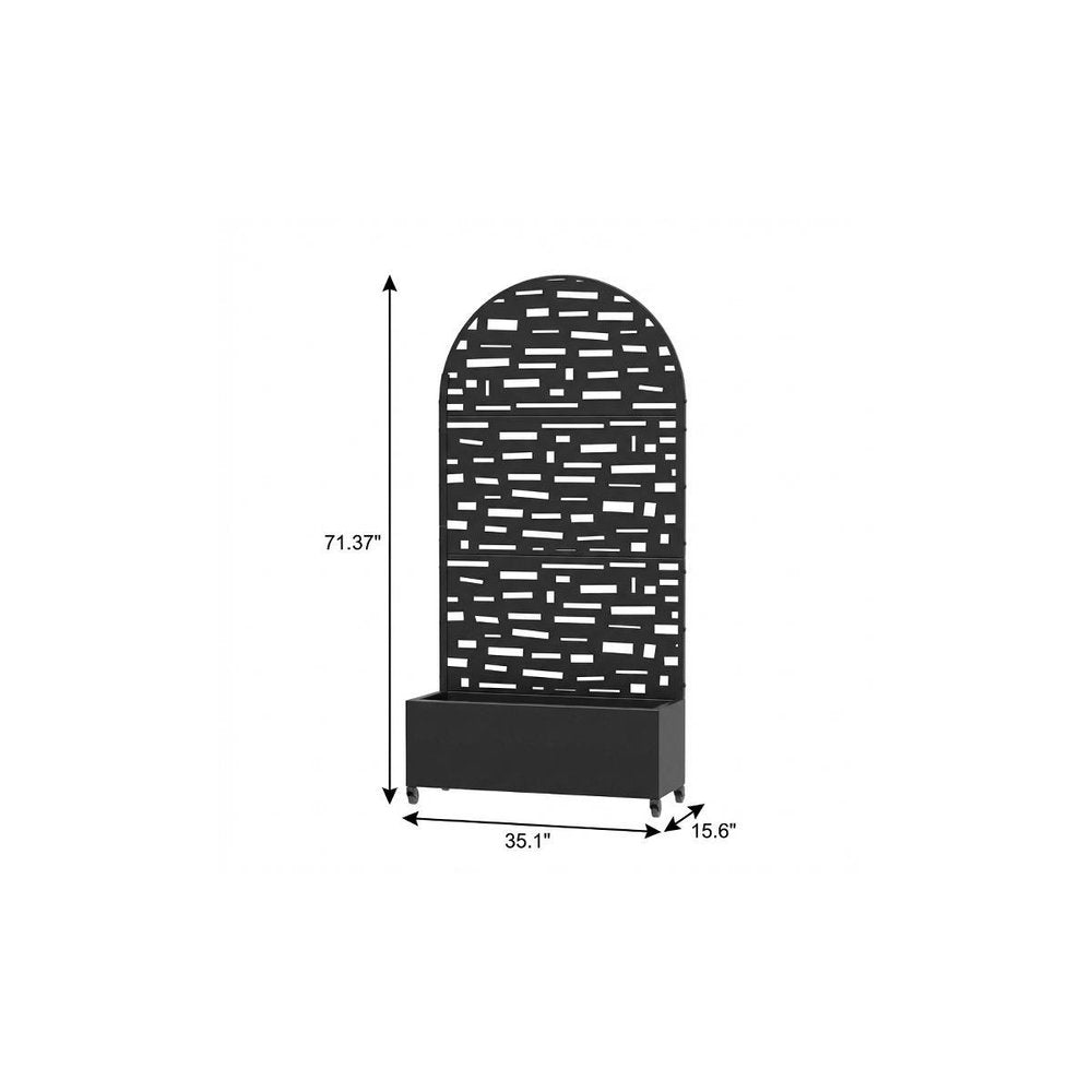 71" X 35" Black Galvanized Metal Rectangular Planter Box — view 5