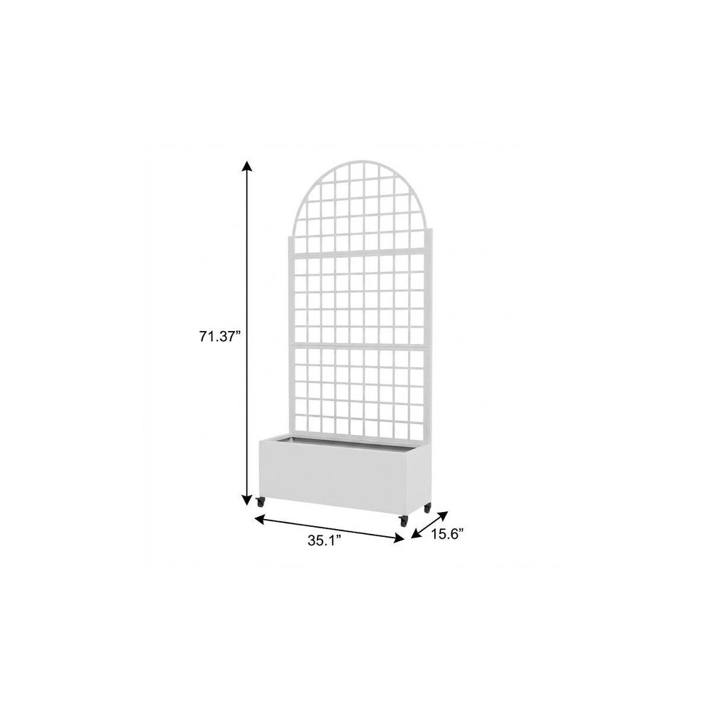 71" X 35" White Galvanized Metal Rectangular Planter Box HomeRoots