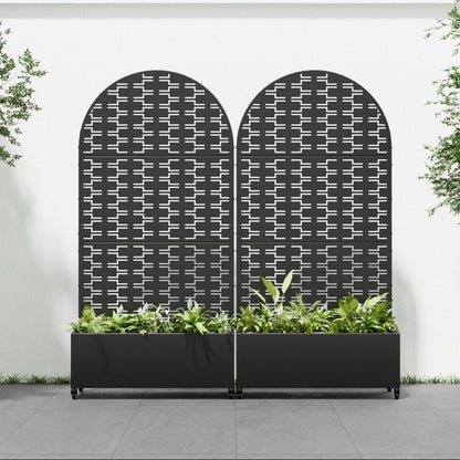 71" X 35" Black Galvanized Metal Rectangular Planter Box HomeRoots