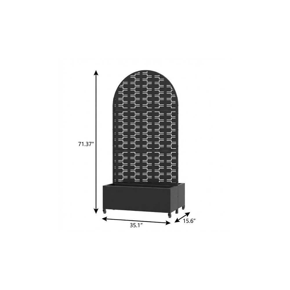 71" X 35" Black Galvanized Metal Rectangular Planter Box — view 5
