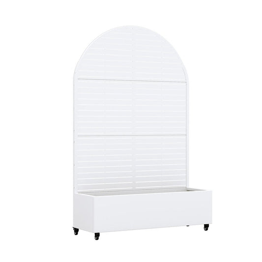 71" X 47" White Galvanized Metal Rectangular Planter Box