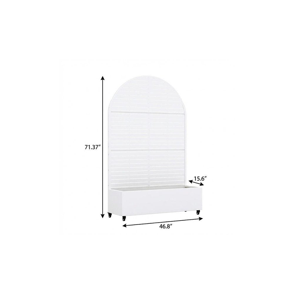 71" X 47" White Galvanized Metal Rectangular Planter Box — view 3