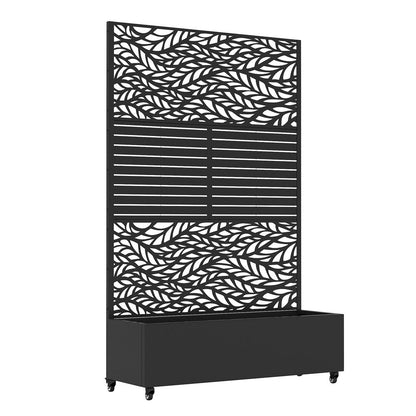 71" X 47" Black Galvanized Metal Rectangular Planter Box HomeRoots