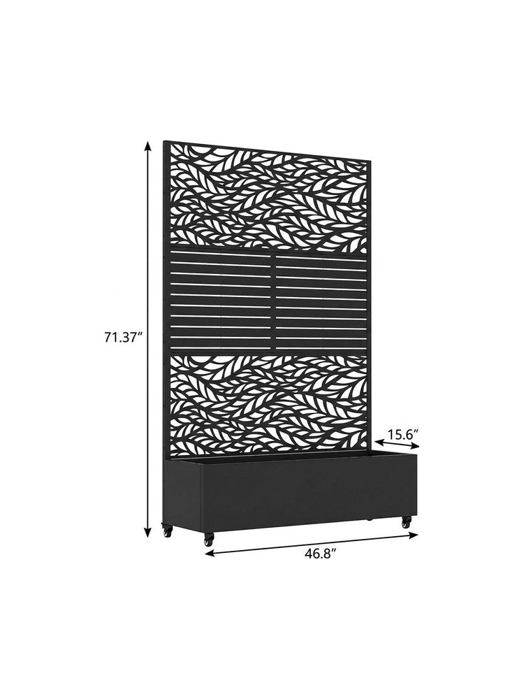 71" X 47" Black Galvanized Metal Rectangular Planter Box — view 3