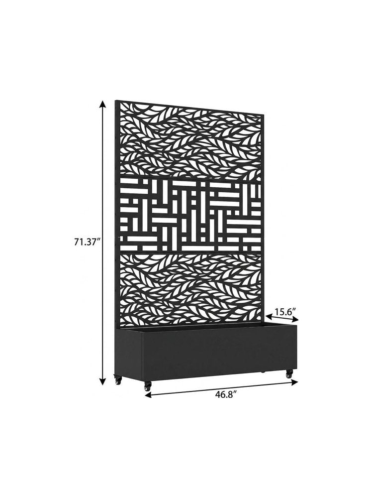 71" X 47" Black Galvanized Metal Rectangular Planter Box HomeRoots
