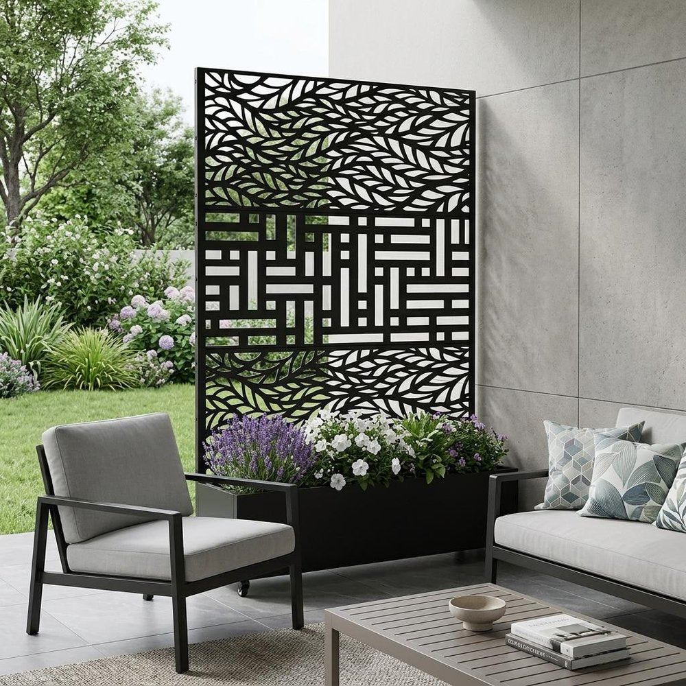 71" X 47" Black Galvanized Metal Rectangular Planter Box — view 1