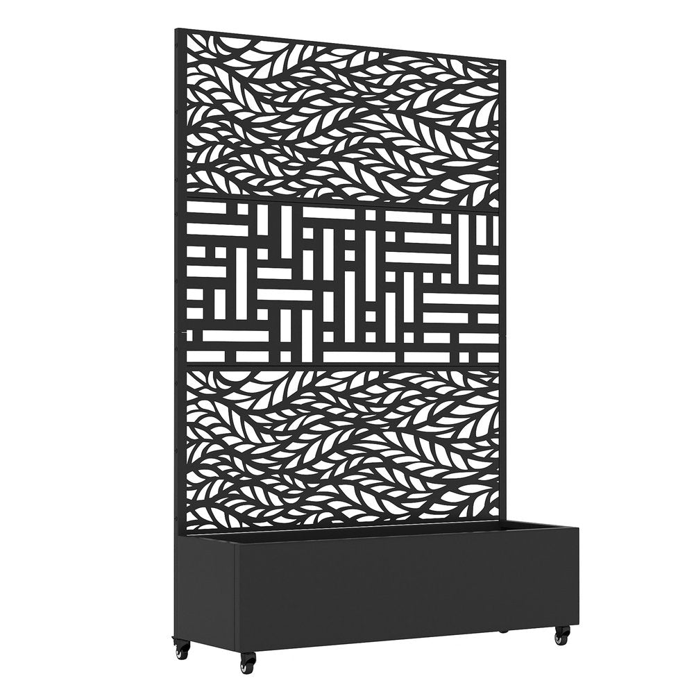 71" X 47" Black Galvanized Metal Rectangular Planter Box HomeRoots