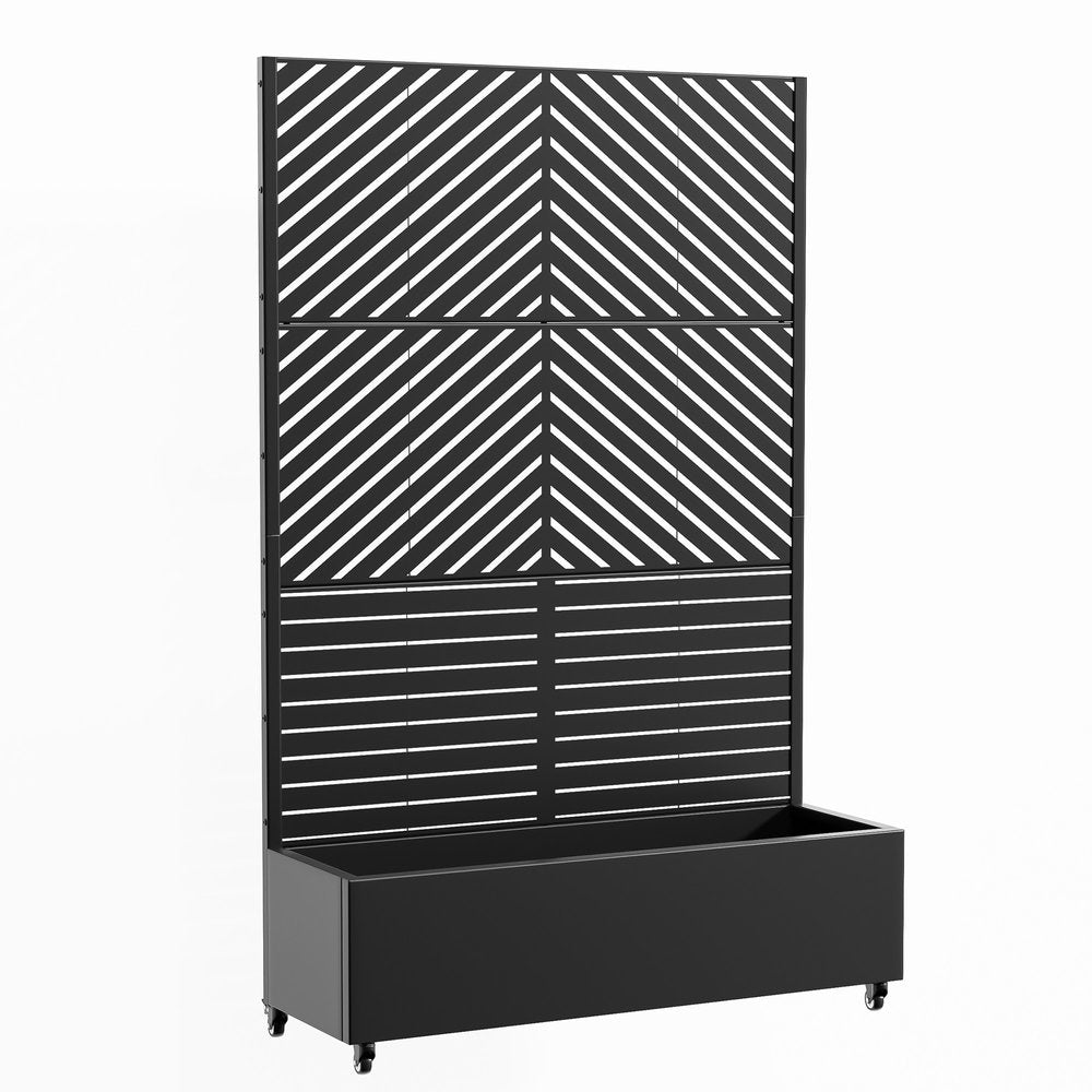 71" X 47" Black Galvanized Metal Rectangular Planter Box HomeRoots
