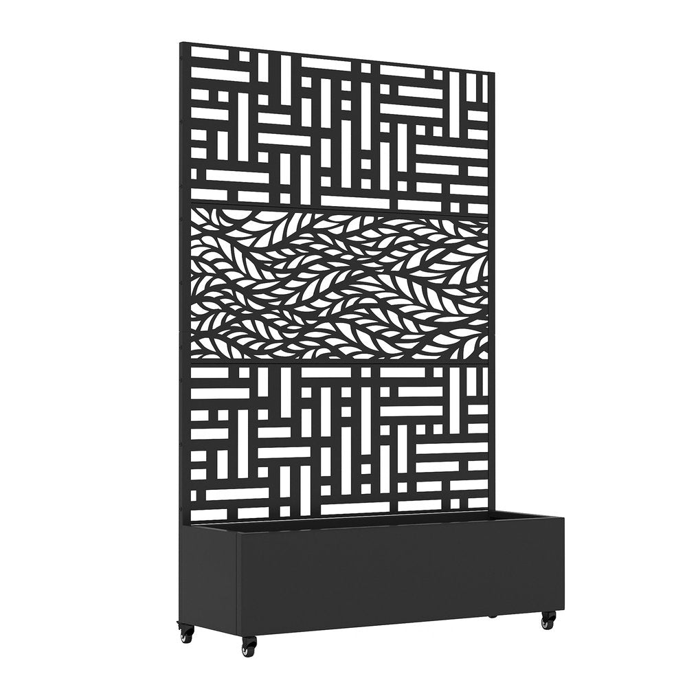 71" X 47" Black Galvanized Metal Rectangular Planter Box — view 1