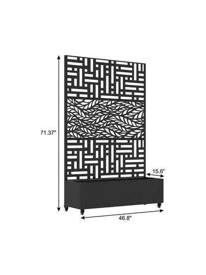 71" X 47" Black Galvanized Metal Rectangular Planter Box HomeRoots