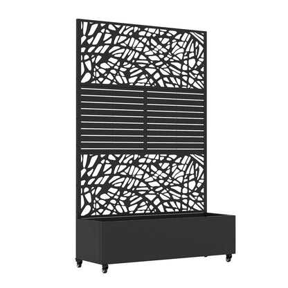 71" X 47" Black Galvanized Metal Rectangular Planter Box HomeRoots