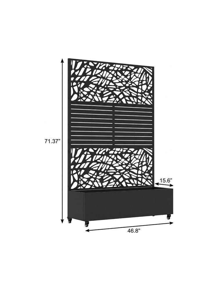 71" X 47" Black Galvanized Metal Rectangular Planter Box HomeRoots