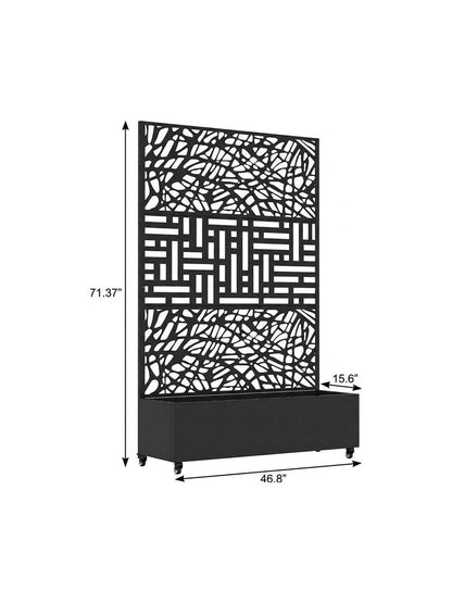 71" X 47" Black Galvanized Metal Rectangular Planter Box HomeRoots
