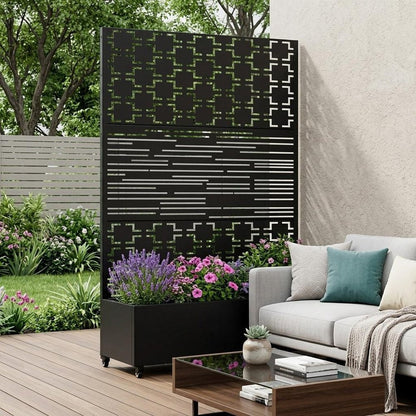 71" X 47" Black Galvanized Metal Rectangular Planter Box HomeRoots