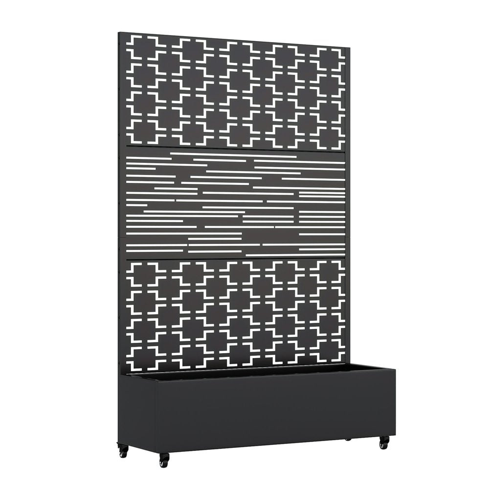 71" X 47" Black Galvanized Metal Rectangular Planter Box — view 2