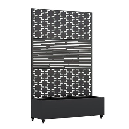 71" X 47" Black Galvanized Metal Rectangular Planter Box HomeRoots