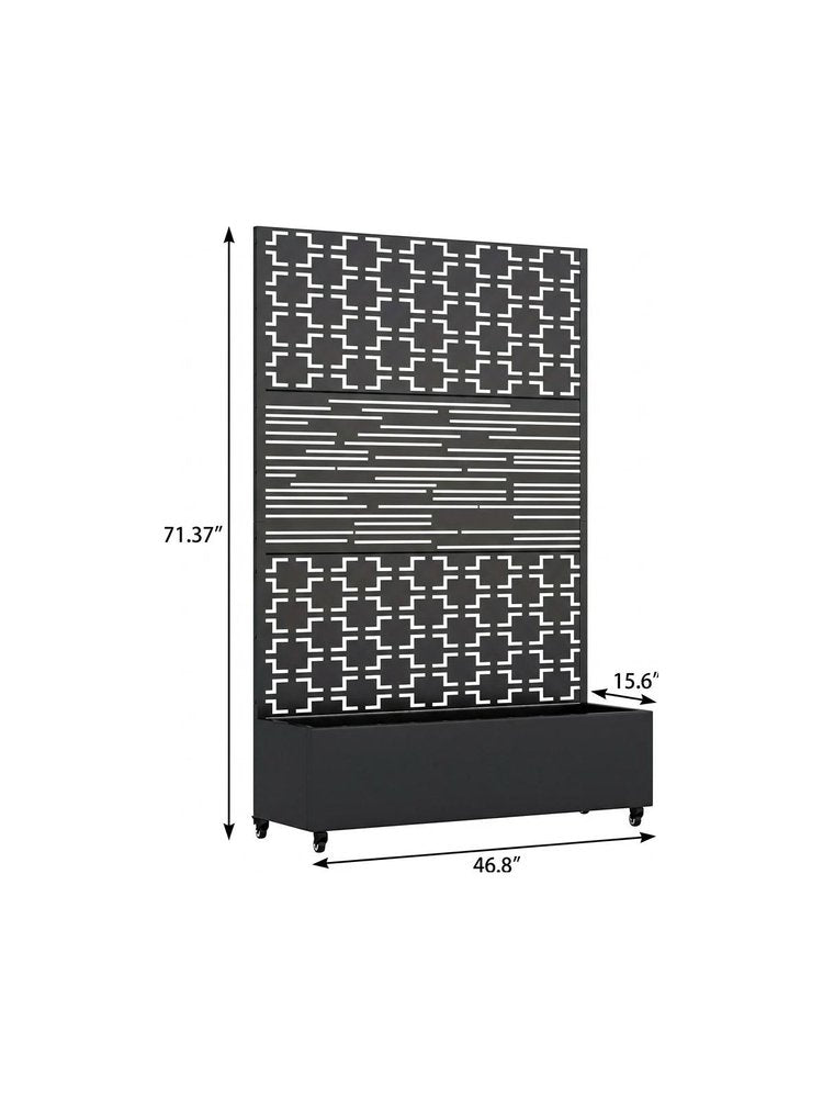 71" X 47" Black Galvanized Metal Rectangular Planter Box HomeRoots