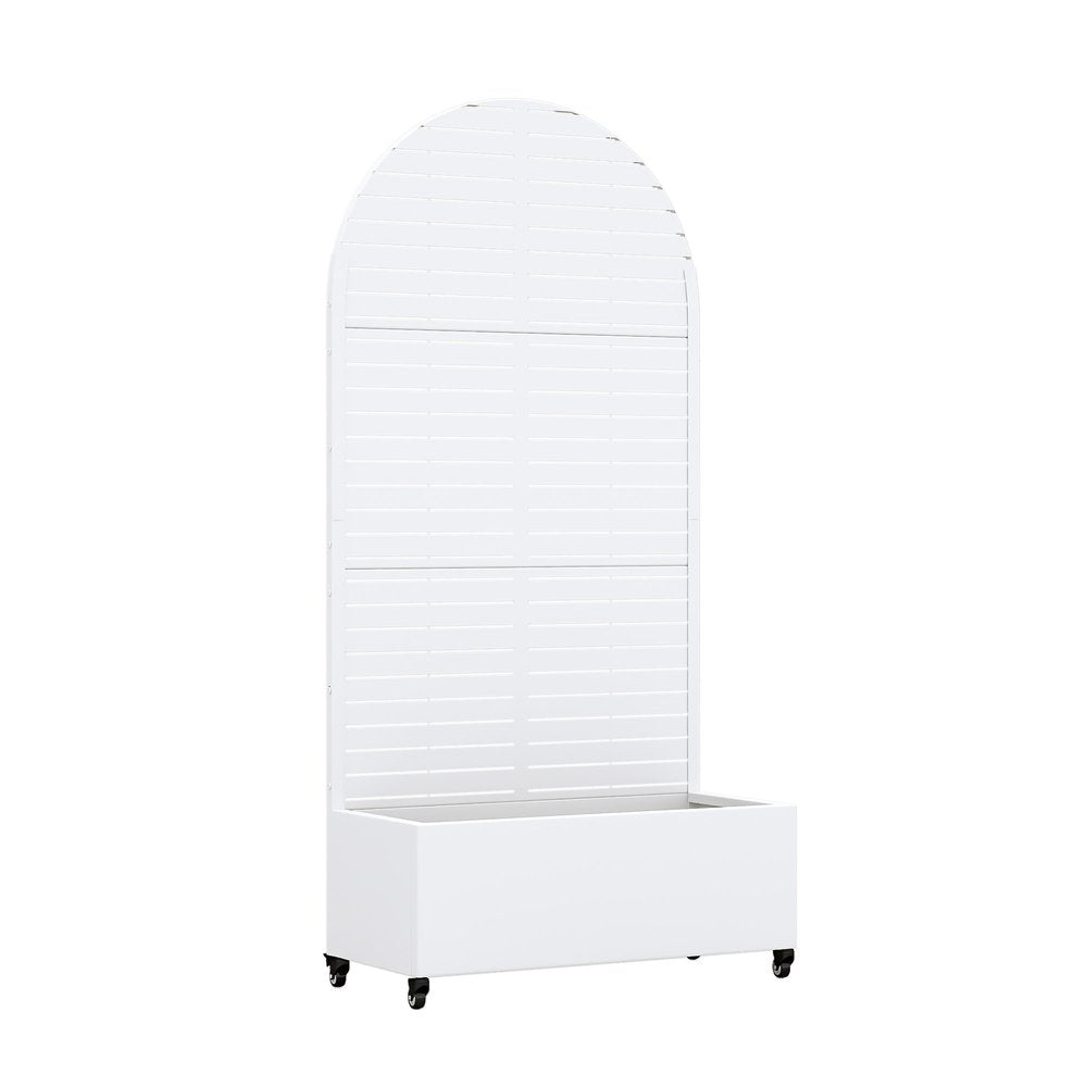 71" X 35" White Galvanized Metal Rectangular Planter Box — view 2