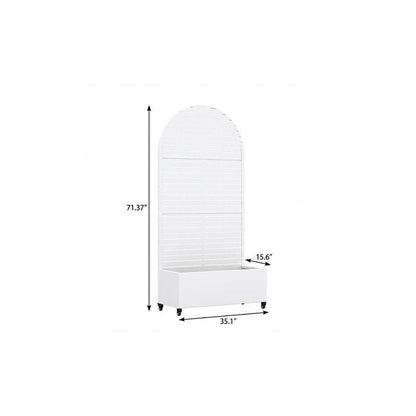 71" X 35" White Galvanized Metal Rectangular Planter Box HomeRoots
