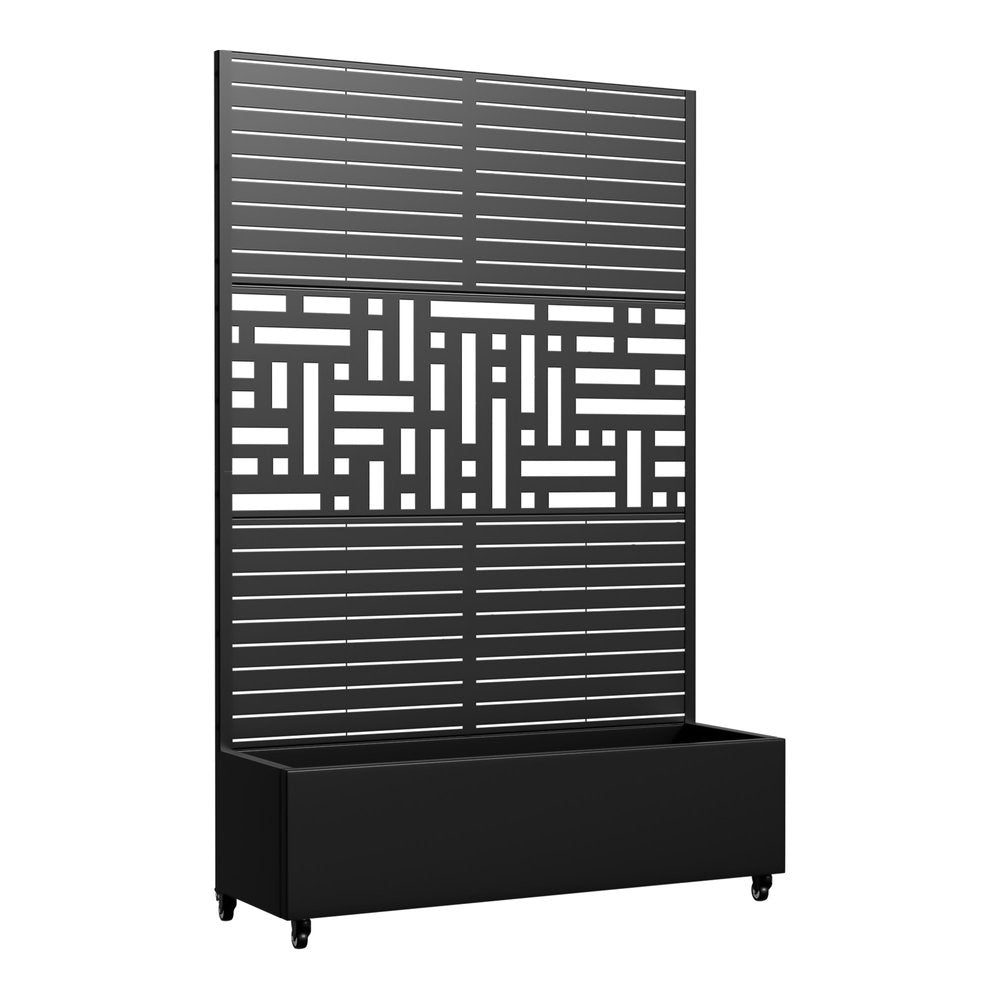 71" X 47" Black Galvanized Metal Rectangular Planter Box HomeRoots
