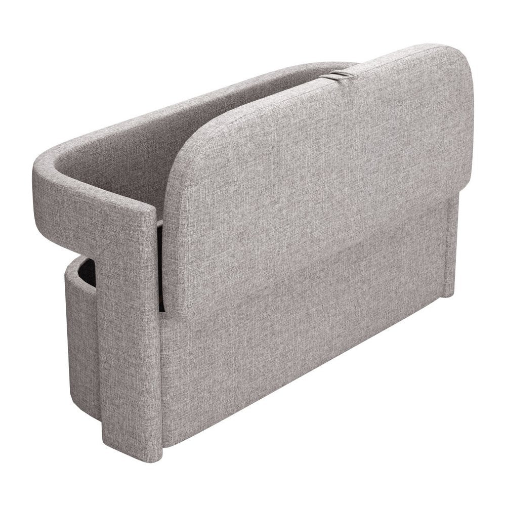 55" Gray Fabric Upholstered Storage Bench With Flip Top — view 4