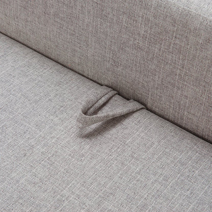 55" Gray Fabric Upholstered Storage Bench With Flip Top HomeRoots