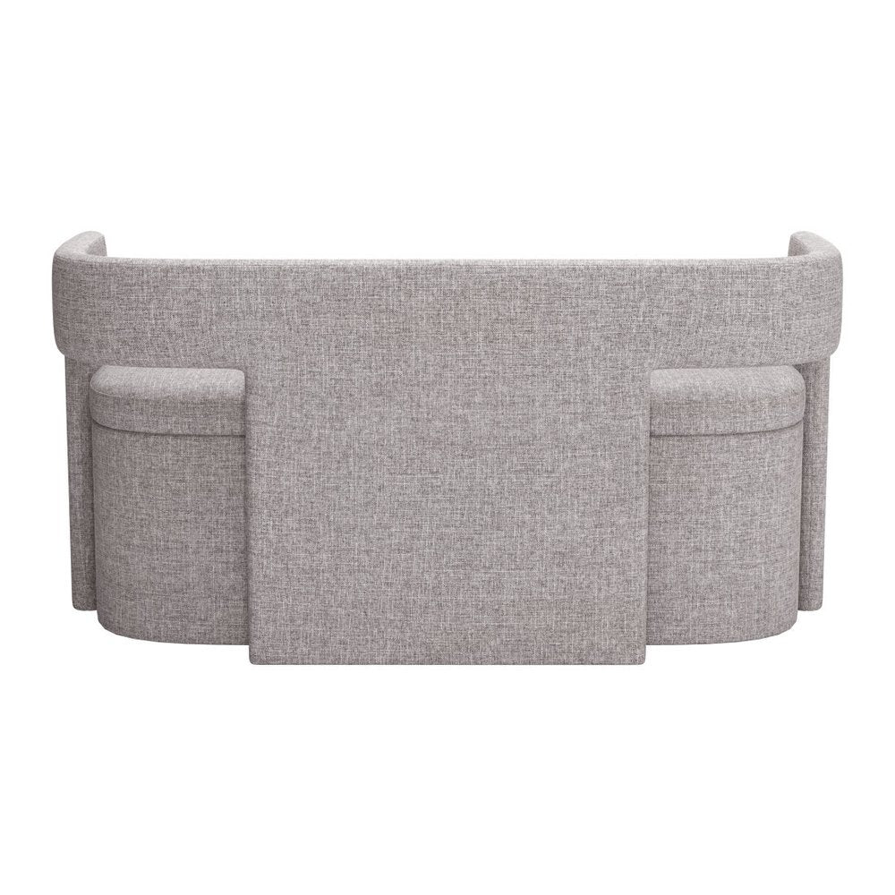 55" Gray Fabric Upholstered Storage Bench With Flip Top HomeRoots