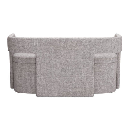 55" Gray Fabric Upholstered Storage Bench With Flip Top HomeRoots