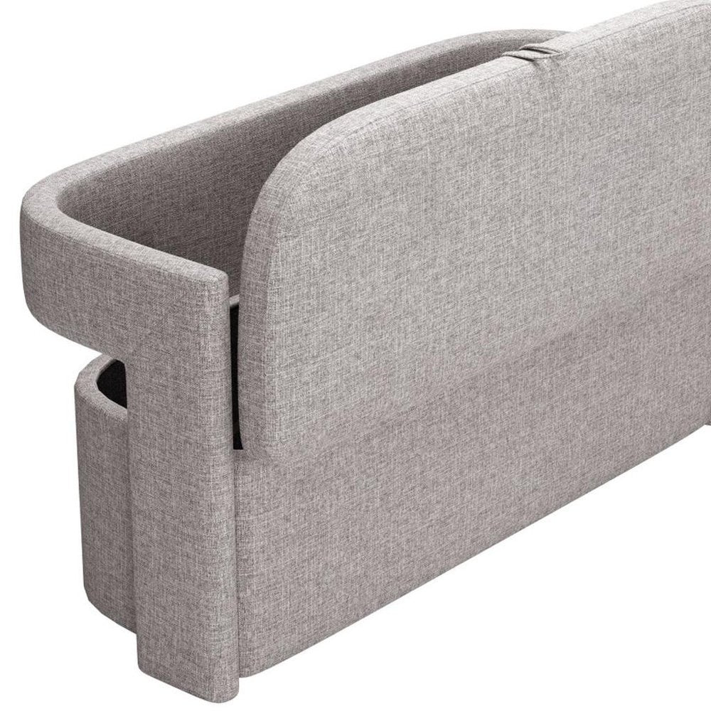 55" Gray Fabric Upholstered Storage Bench With Flip Top — view 8
