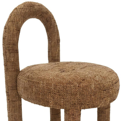 Set of Two Brown Chenille And Solid Wood Open Back Dining Side Chairs HomeRoots