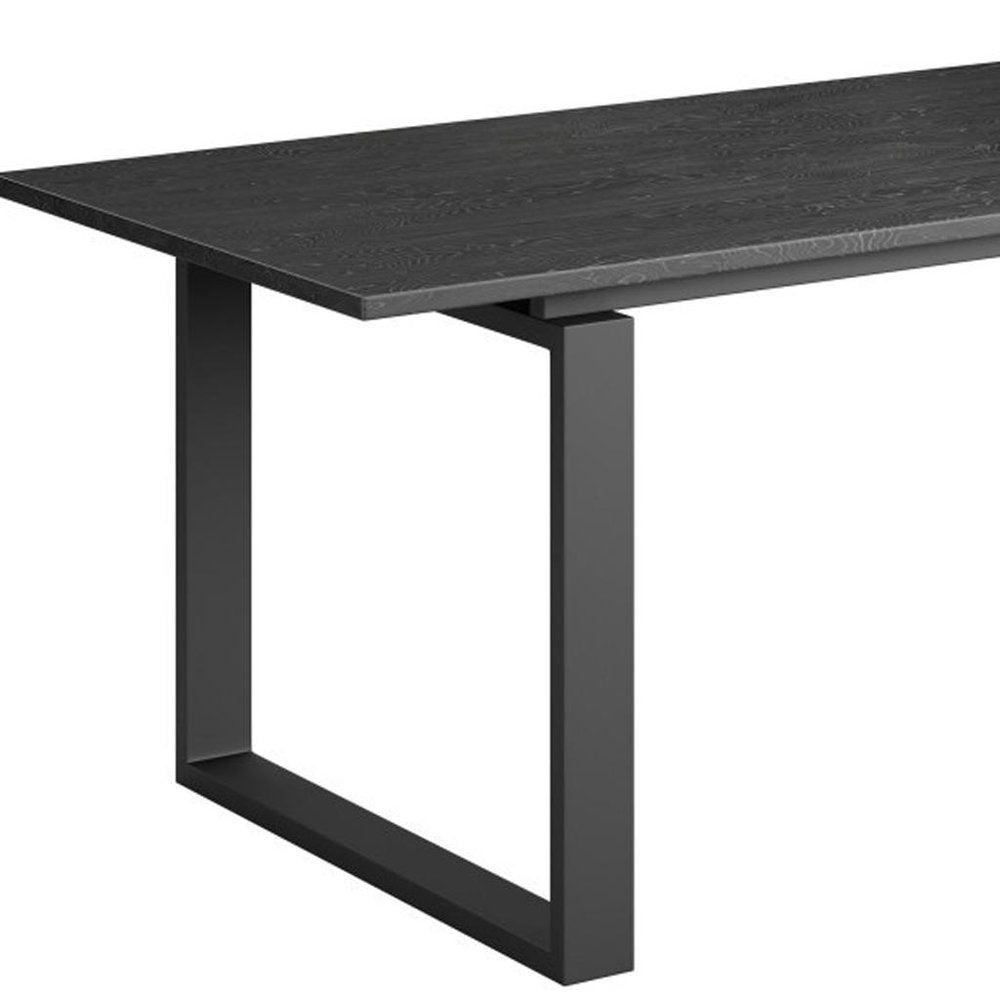 79" Black Wood Sled Base Dining Table — view 7