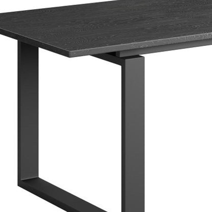 79" Black Wood Sled Base Dining Table HomeRoots