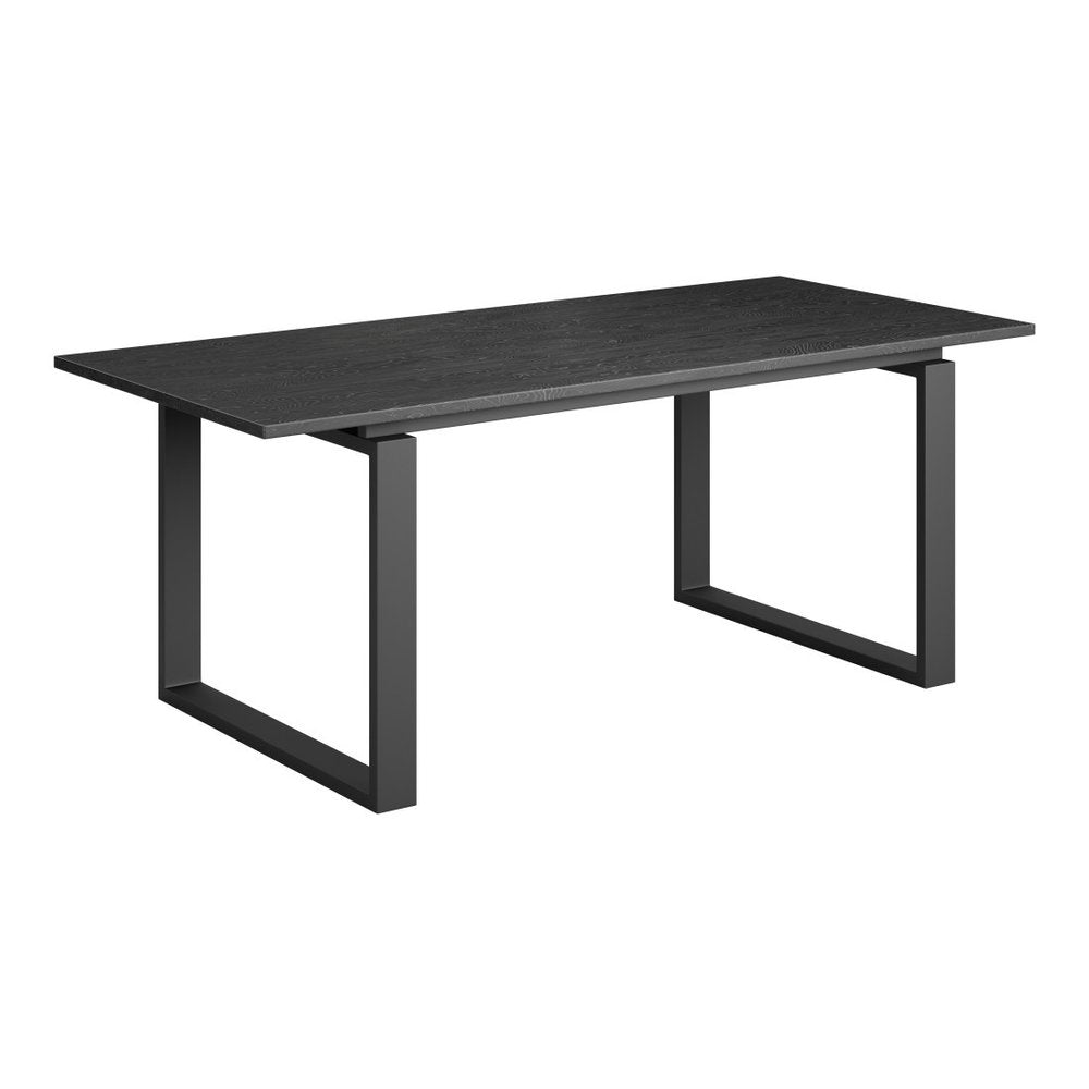 79" Black Wood Sled Base Dining Table HomeRoots