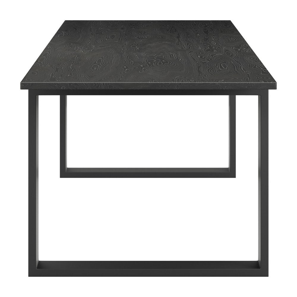 79" Black Wood Sled Base Dining Table HomeRoots