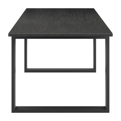 79" Black Wood Sled Base Dining Table HomeRoots