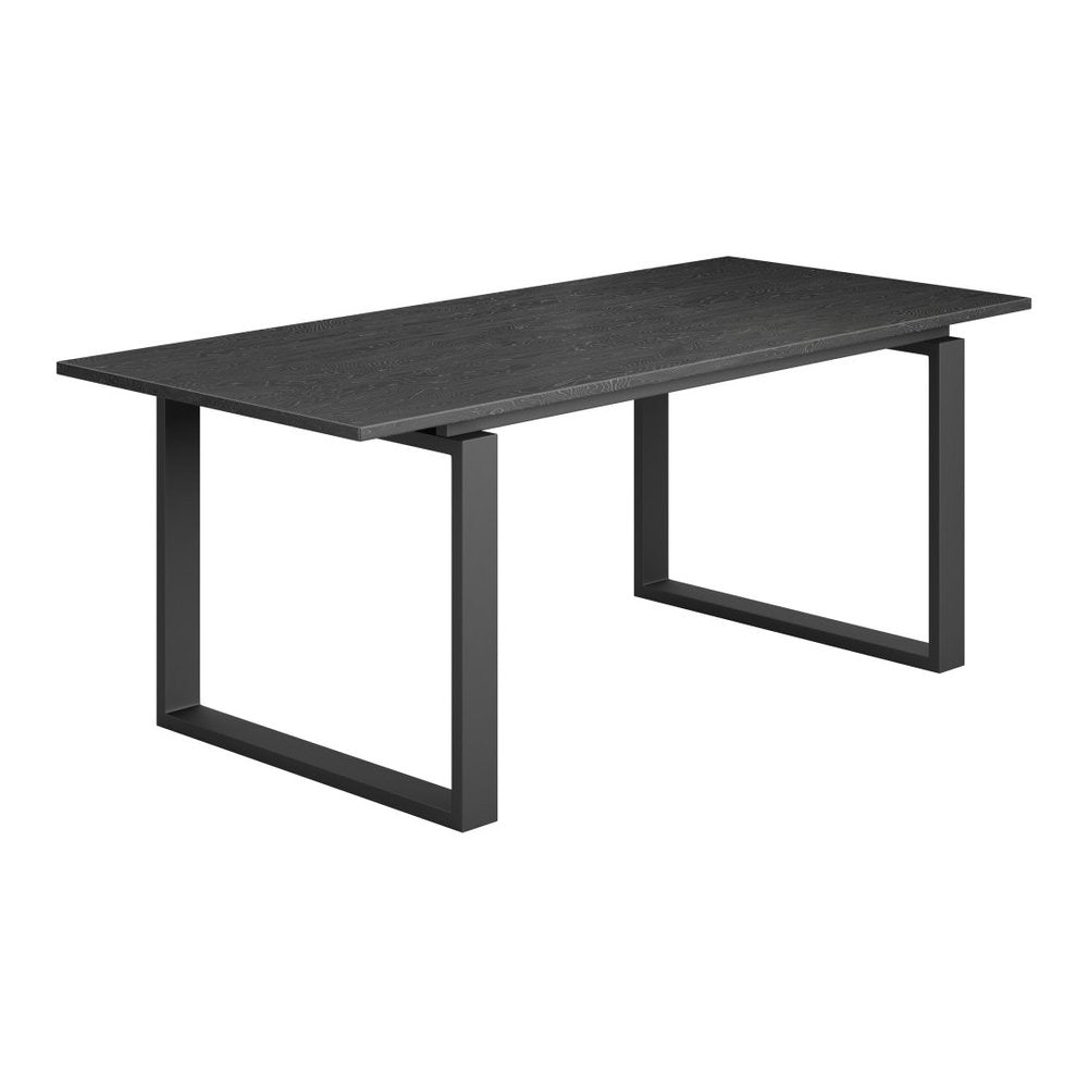 79" Black Wood Sled Base Dining Table HomeRoots