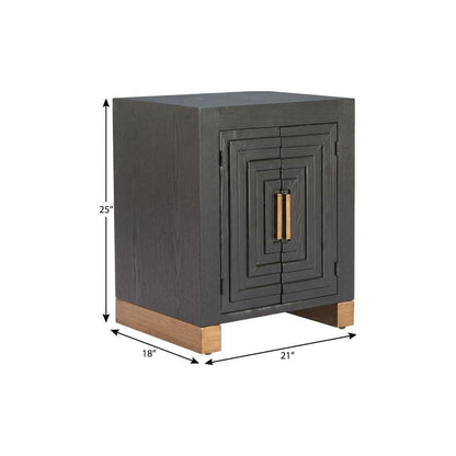 25" Black and Brown Distressed Wood Frame End Table With Two Shelves HomeRoots