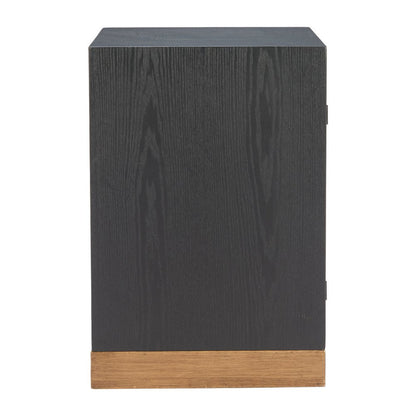 25" Black and Brown Distressed Wood Frame End Table With Two Shelves HomeRoots