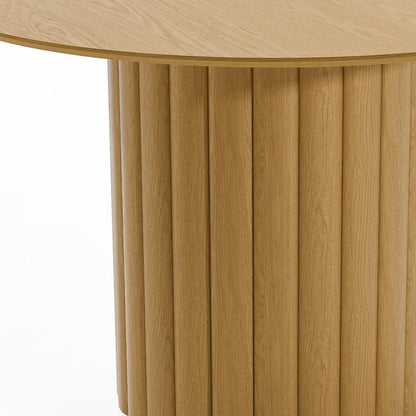 46" Natural Solid Wood Pedestal Base Round Top Dining Table HomeRoots