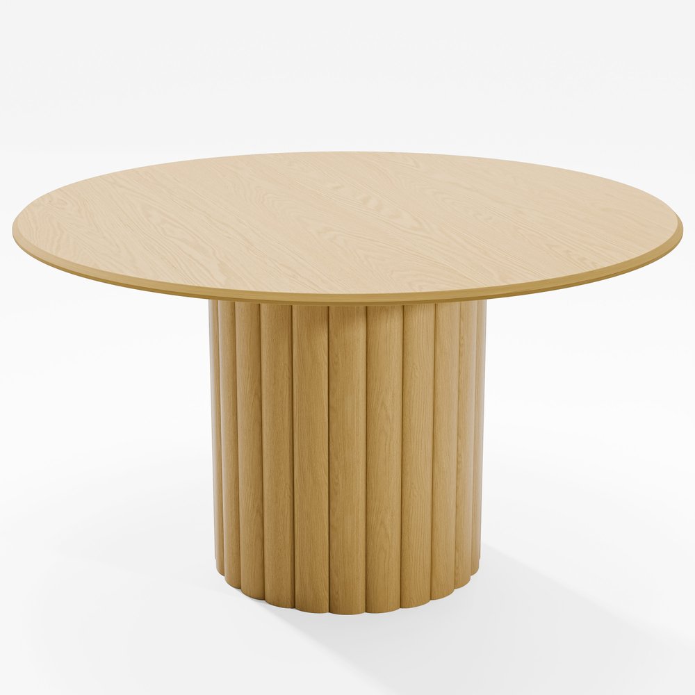 52" Natural Solid Wood Pedestal Base Round Top Dining Table HomeRoots