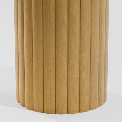 60" Natural Solid Wood Pedestal Base Round Top Dining Table HomeRoots