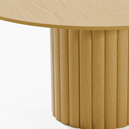 60" Natural Solid Wood Pedestal Base Round Top Dining Table HomeRoots