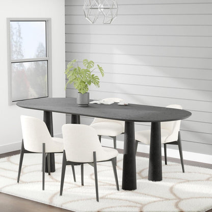 79" Black Solid Wood Oval Dining Table HomeRoots