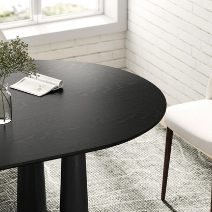 79" Black Solid Wood Oval Dining Table