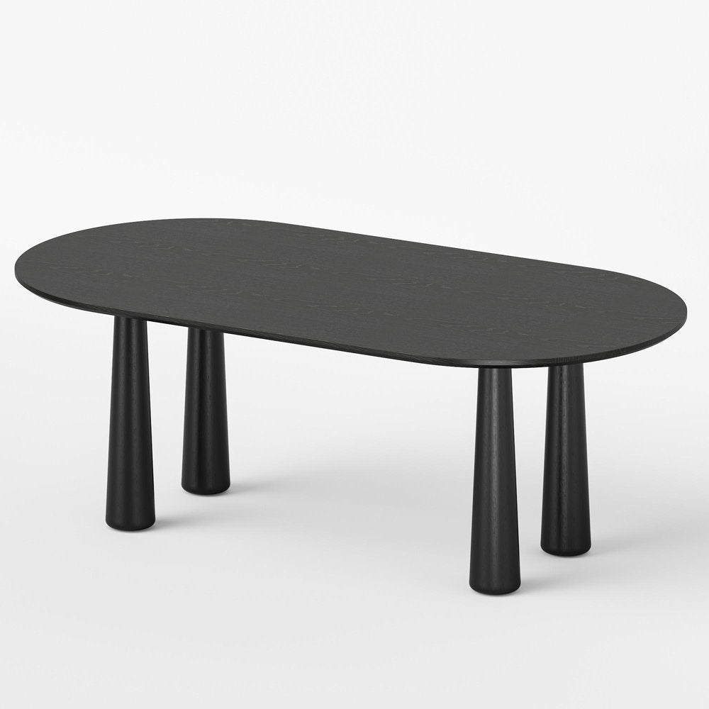 79" Black Solid Wood Oval Dining Table HomeRoots